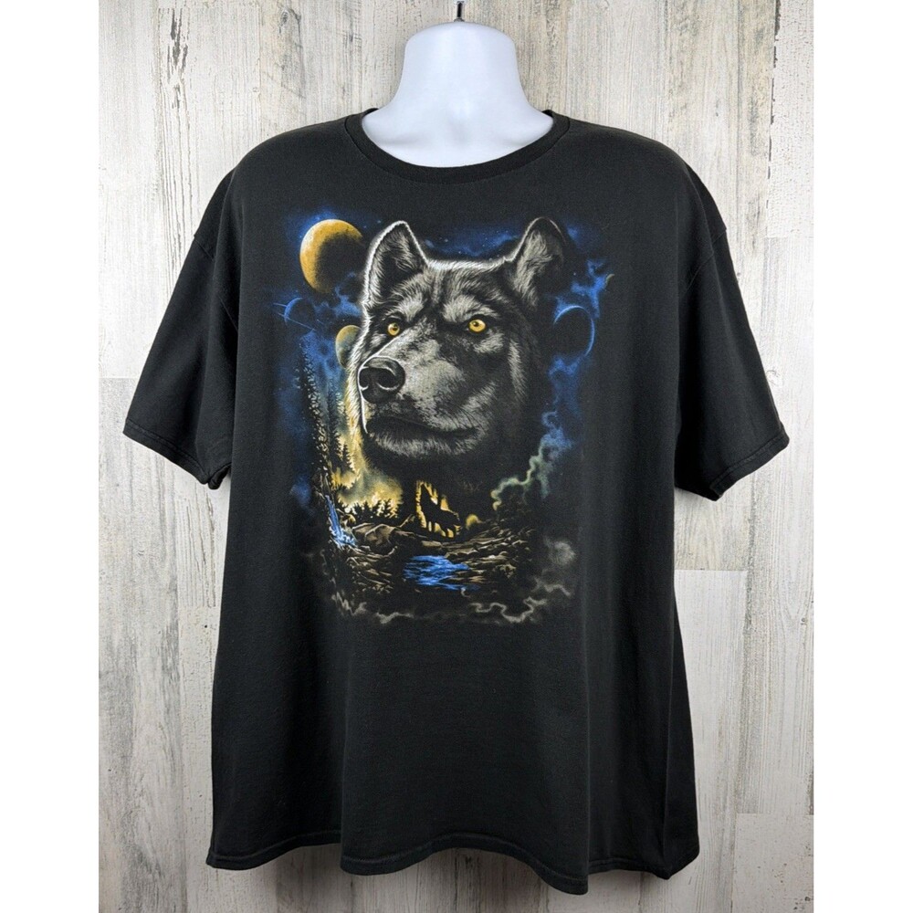 Wolf Pack Wildlife Nature Full Moon DOM T-Shirt 2XL (24”x30”)